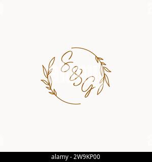 SG wedding initials logo design ideas Stock Vector