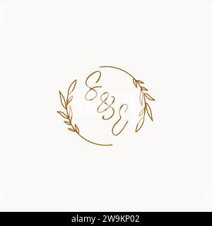 SE wedding initials logo design ideas Stock Vector