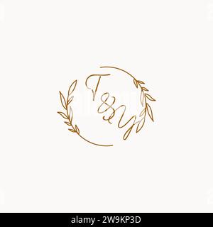 TY wedding initials logo design ideas Stock Vector