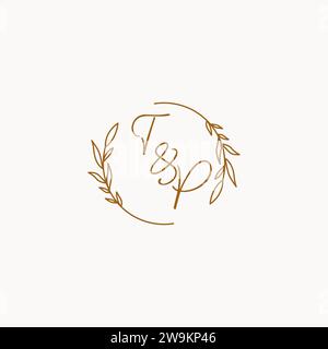 TP wedding initials logo design ideas Stock Vector