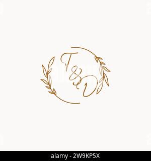 TD wedding initials logo design ideas Stock Vector