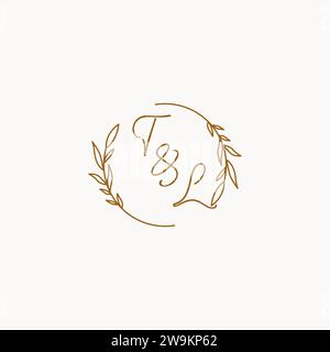 TL wedding initials logo design ideas Stock Vector