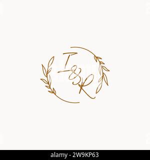 IR wedding initials logo design ideas Stock Vector