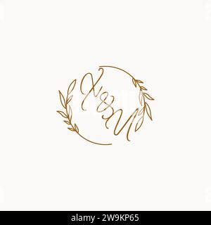 XU wedding initials logo design ideas Stock Vector