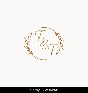 TT wedding initials logo design ideas Stock Vector