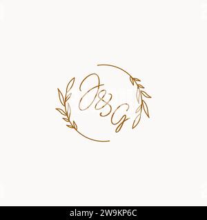 JG wedding initials logo design ideas Stock Vector