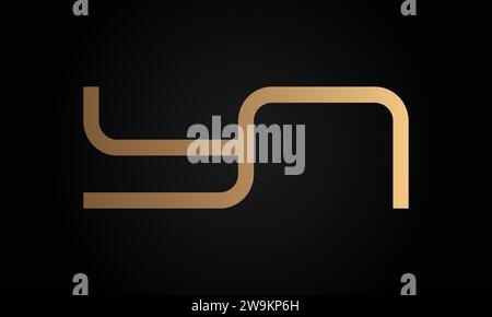 Luxury Initial NY or YN Monogram Text Letter Logo Design Stock Vector