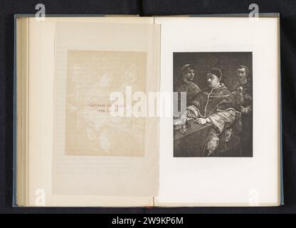 Photo production of a painting, representing a portrait of Pope Leo X, Anonymous, After Rafaël, c. 1880 - in or before 1890 photomechanical print  Boston paper  pope Stock Photo