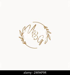 UG wedding initials logo design ideas Stock Vector