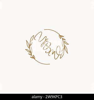 YW wedding initials logo design ideas Stock Vector