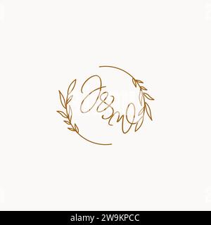 JW wedding initials logo design ideas Stock Vector