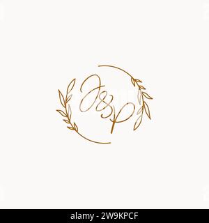 JP wedding initials logo design ideas Stock Vector