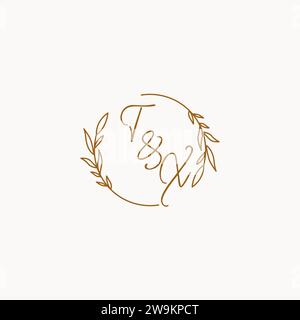 TX wedding initials logo design ideas Stock Vector