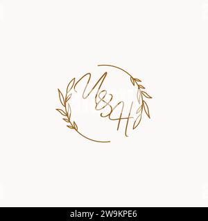 UH wedding initials logo design ideas Stock Vector