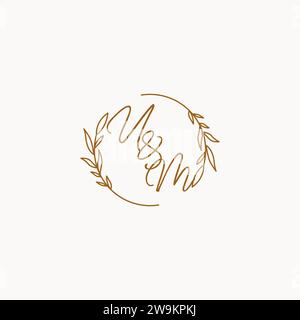 UM wedding initials logo design ideas Stock Vector