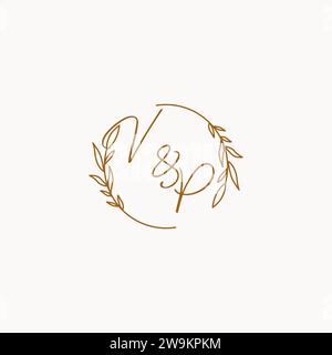 VP wedding initials logo design ideas Stock Vector