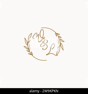 WL wedding initials logo design ideas Stock Vector