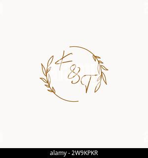KT wedding initials logo design ideas Stock Vector