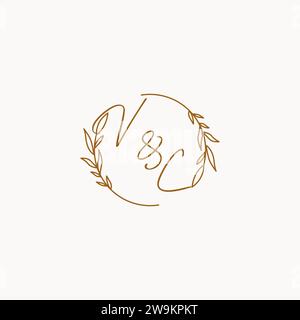 VC wedding initials logo design ideas Stock Vector