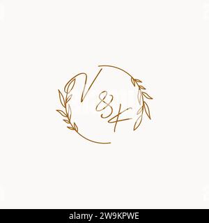 VK wedding initials logo design ideas Stock Vector