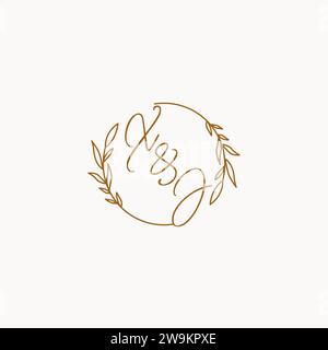XJ wedding initials logo design ideas Stock Vector
