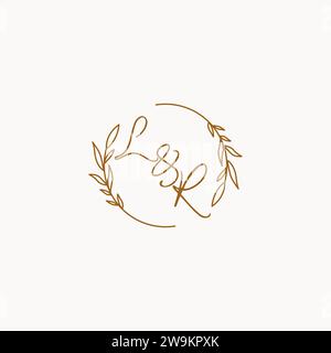 LR wedding initials logo design ideas Stock Vector