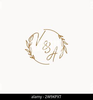 VA wedding initials logo design ideas Stock Vector