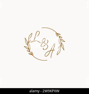 LA wedding initials logo design ideas Stock Vector