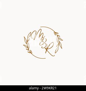 MR wedding initials logo design ideas Stock Vector