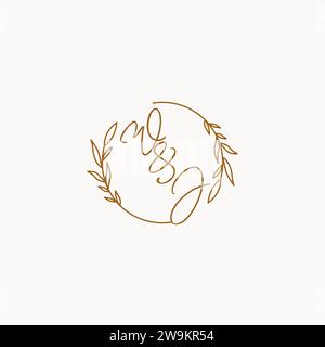 WJ wedding initials logo design ideas Stock Vector