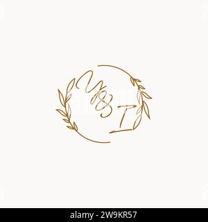 YI wedding initials logo design ideas Stock Vector