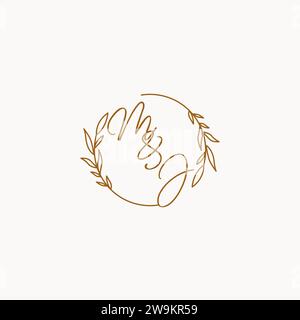 MJ wedding initials logo design ideas Stock Vector