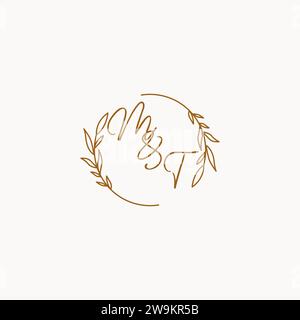 MT wedding initials logo design ideas Stock Vector