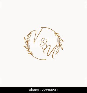 VU wedding initials logo design ideas Stock Vector
