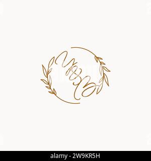 YB wedding initials logo design ideas Stock Vector