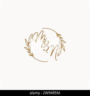 MN wedding initials logo design ideas Stock Vector