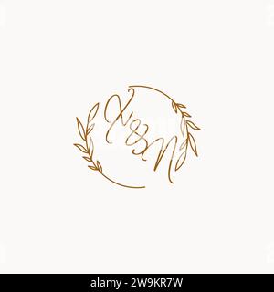 XN wedding initials logo design ideas Stock Vector