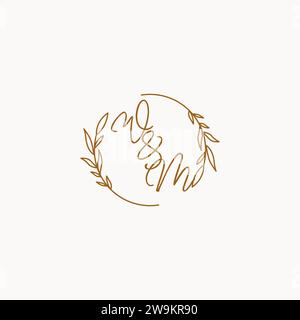 WM wedding initials logo design ideas Stock Vector
