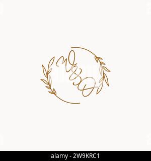 WO wedding initials logo design ideas Stock Vector