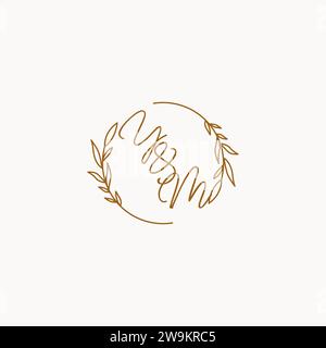 YM wedding initials logo design ideas Stock Vector