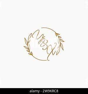 YX wedding initials logo design ideas Stock Vector