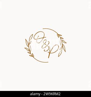 OP wedding initials logo design ideas Stock Vector