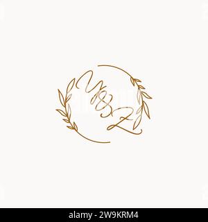 YZ wedding initials logo design ideas Stock Vector