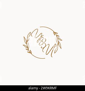 YU wedding initials logo design ideas Stock Vector