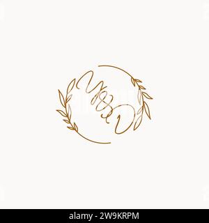YD wedding initials logo design ideas Stock Vector