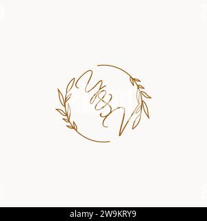 YV wedding initials logo design ideas Stock Vector