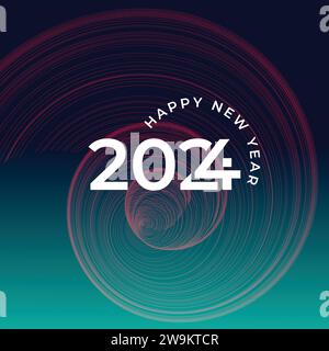 Happy New year 2024 typography design, wishing you a very happy new year, celebrations 2024 Stock Vector