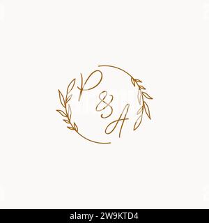 PA wedding initials logo design ideas Stock Vector
