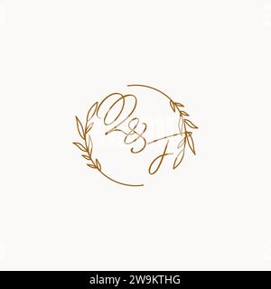 QF wedding initials logo design ideas Stock Vector