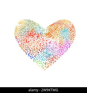 colored heart made of dots. hand drawing. Happy Valentine's Day. Not AI, sstkLOVE . Vector illustration Stock Vector